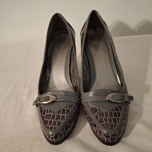 Cato Gray and Brown Women's Crocodile Patterened Loafers